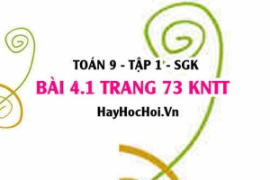 Bài 4.1 trang 73 Toán 9 tập 1 Kết nối tri thức
